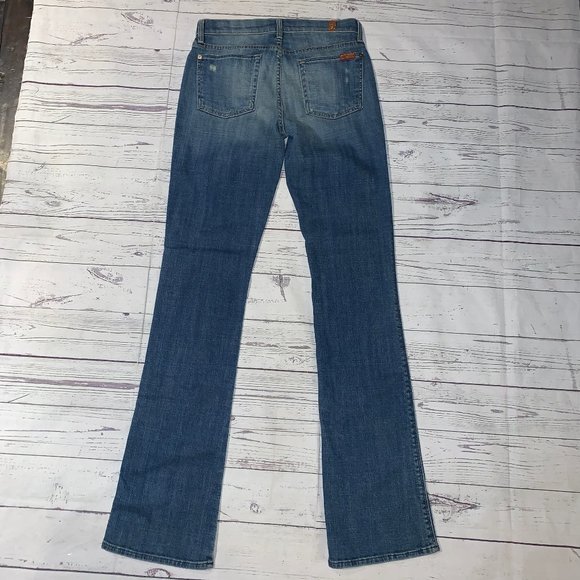 7 For All Mankind The Skinny BootCut Jeans (35" Inseam) 28" Waist - Picture 6 of 8